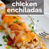 Cream Cheese Chicken Enchiladas with text overlay.