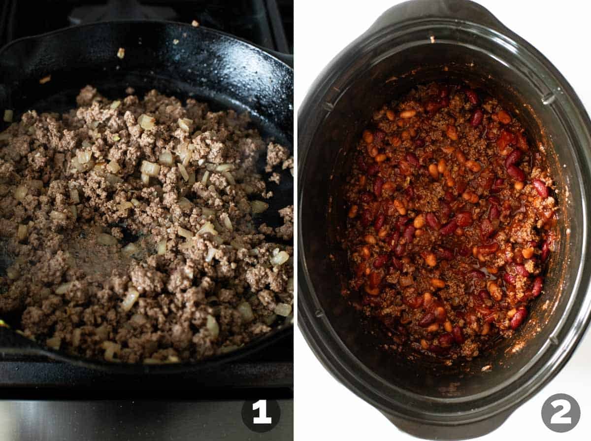 Steps to make Crock Pot Chili.