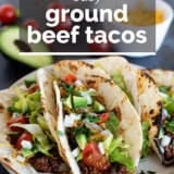 Ground Beef Tacos with text overlay.
