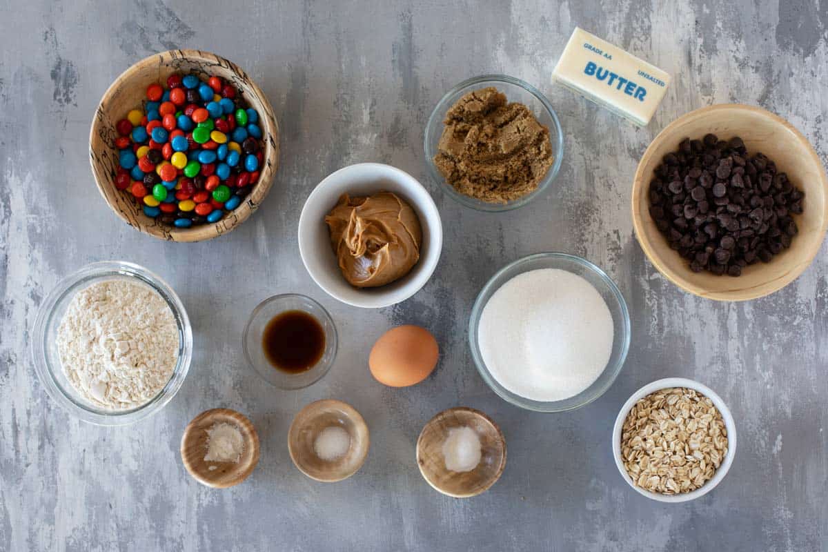 Ingredients for Monster Cookies.