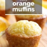 Orange Muffins with text overlay.