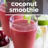 Cherry Coconut Smoothie with text overlay.