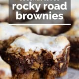Coconut Toffee Rocky Road Brownies with text overlay.