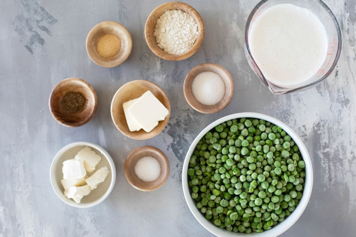Ingredients for Creamed Peas.