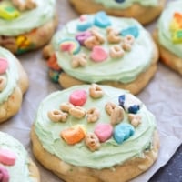 Lucky Charms Cookies with Marshmallow Buttercream.