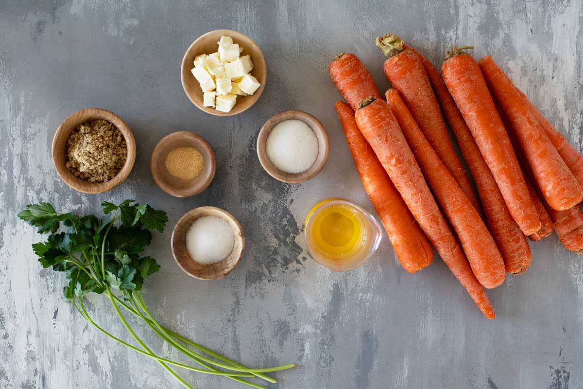 Ingredients for Slow Cooker Carrots.