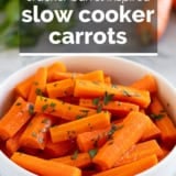 Slow Cooker Carrots with text overlay.