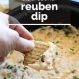 Slow Cooker Reuben Dip with text overlay.