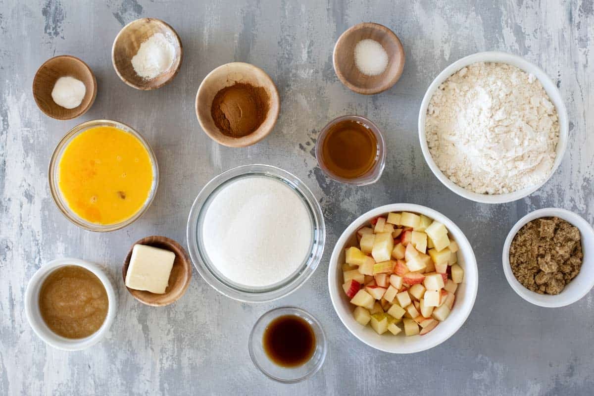 Ingredients for Apple Cinnamon Muffins.