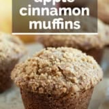 Apple Cinnamon Muffins with text overlay.