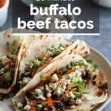 Buffalo Beef Tacos with text overlay.