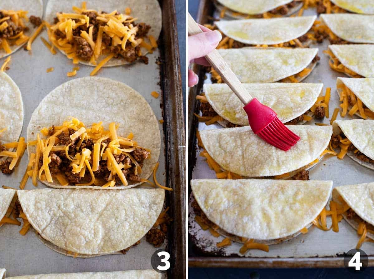 Assembling Crispy Chicken Tacos.