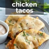 Crispy Chicken Tacos with text overlay.