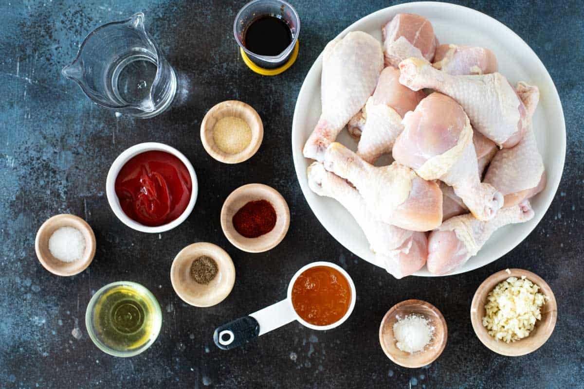 Ingredients for Honey Balsamic Chicken Drumsticks.