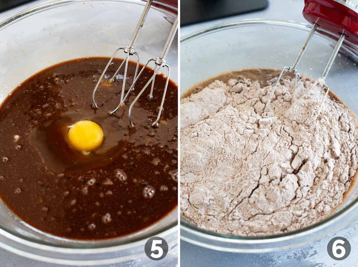 Making batter for German Chocolate Cake.