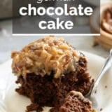 German Chocolate Cake with text overlay.