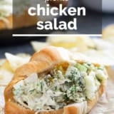 Pickle Chicken Salad with text overlay.