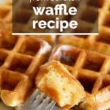 Waffle Recipe with text overlay.