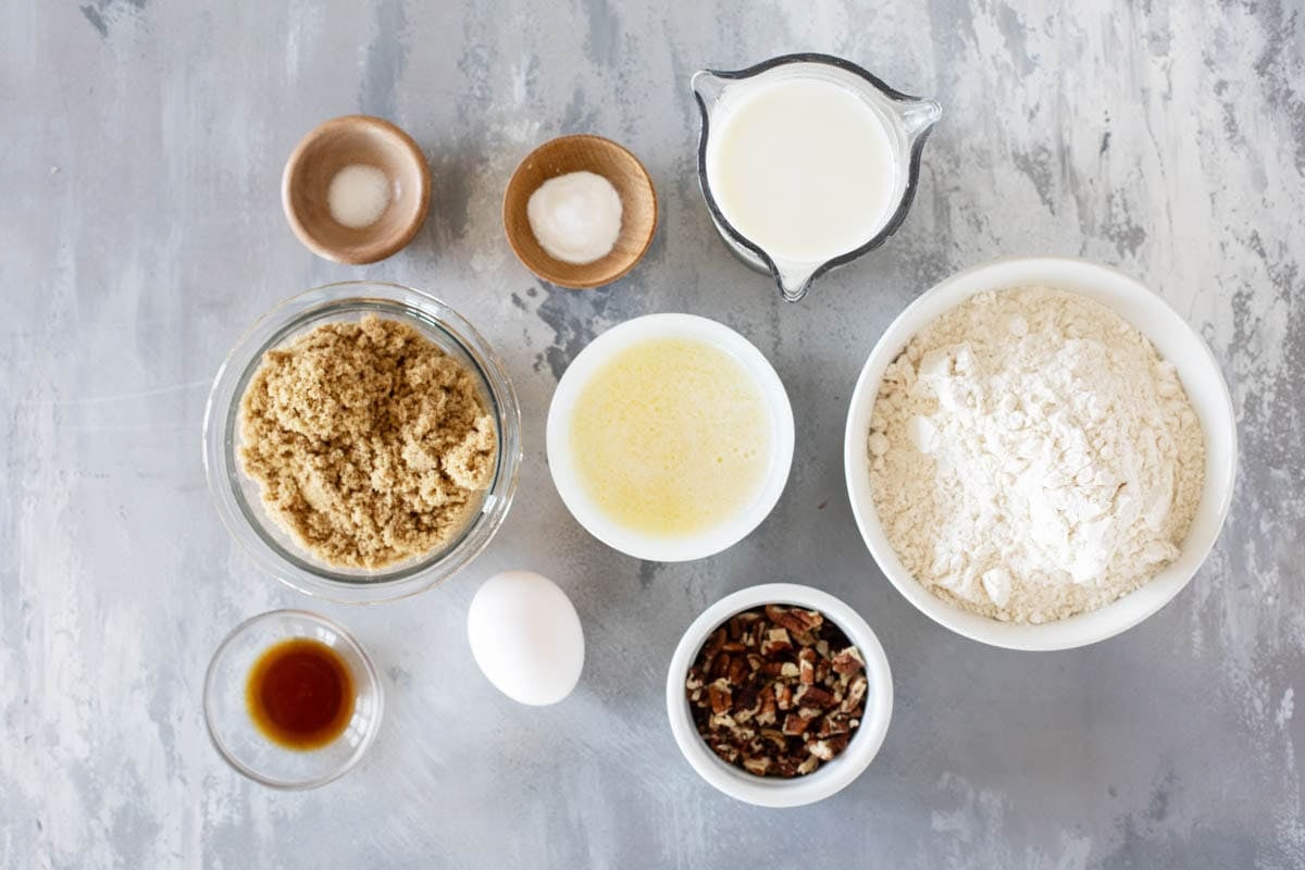Ingredients for Brown Sugar Muffins.