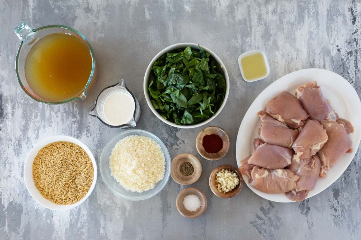 Ingredients for Chicken Orzo Bake.