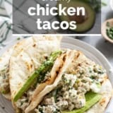 Creamy Chicken Tacos with text overlay.
