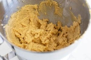 Cookie dough after the eggs have been added.