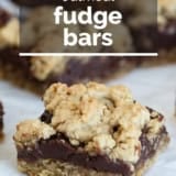 Oatmeal Fudge Bars with text overlay.