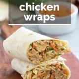 Thai Chicken Wraps with text overlay.