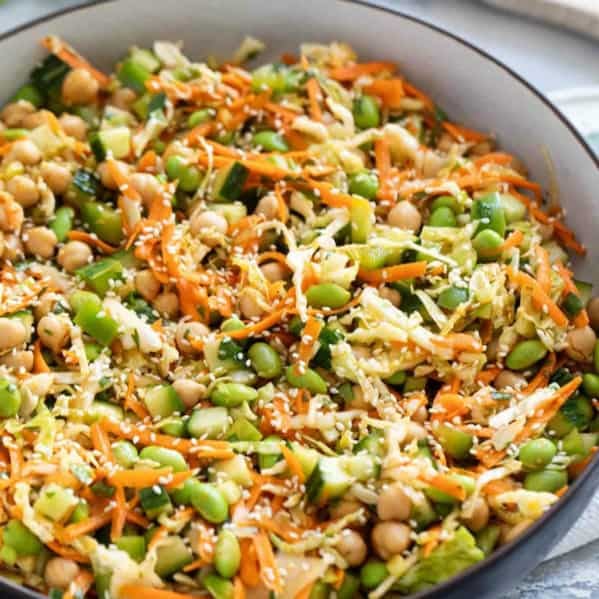 Asian Bean Salad with sesame seeds sprinkled over the top.