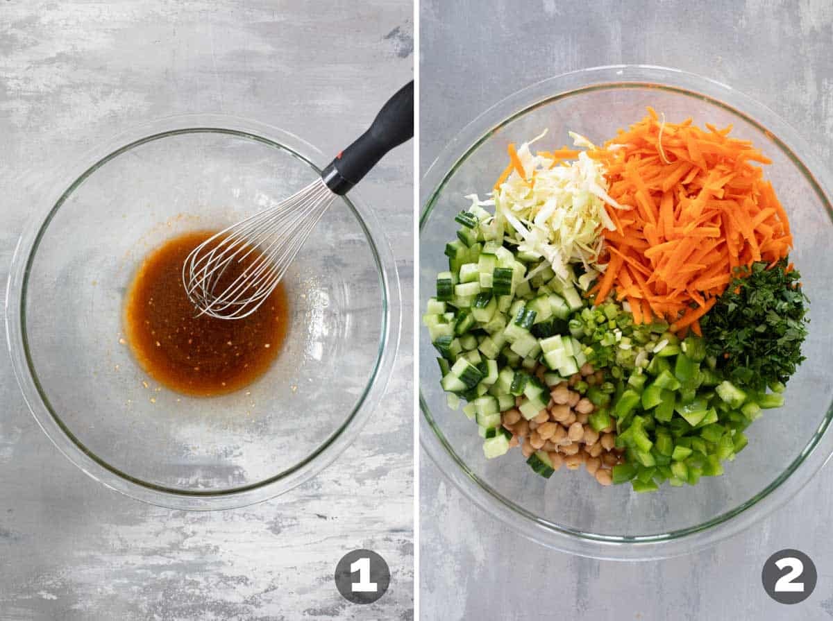 Steps to make an Asian Bean Salad.