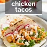 Buffalo Chicken Tacos with text overlay.