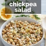 Lemon Chickpea Salad with text overlay.