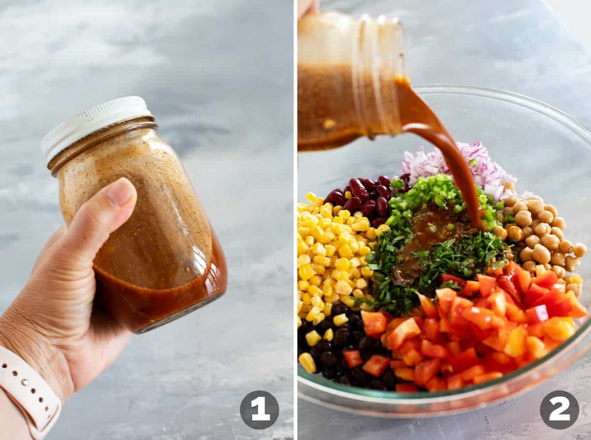 Steps to make Mexican Bean Salad.