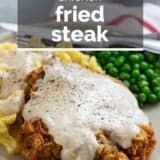 Chicken Fried Steak with text overlay.