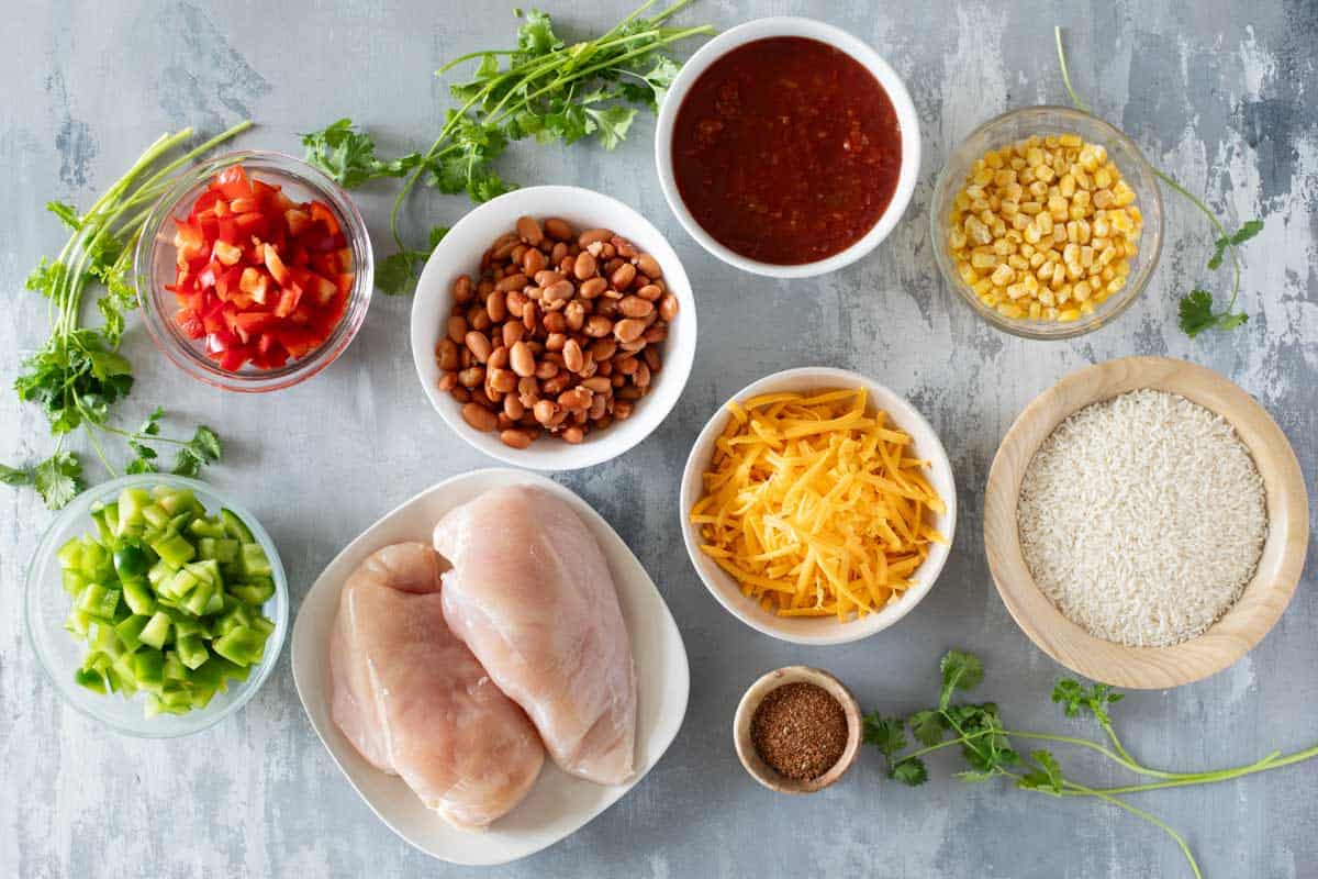 Ingredients for Slow Cooker Tex-Mex Chicken.