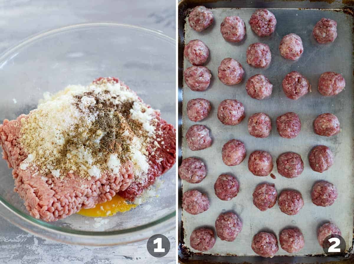Making meatballs for Swedish Meatballs.