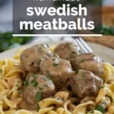 Swedish Meatballs with text overlay.