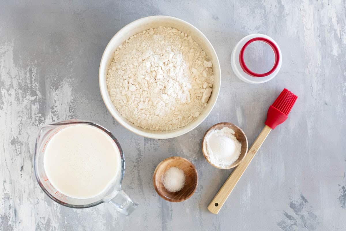 Ingredients for Cream Biscuits.