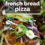 Taco French Bread Pizza with text overlay.